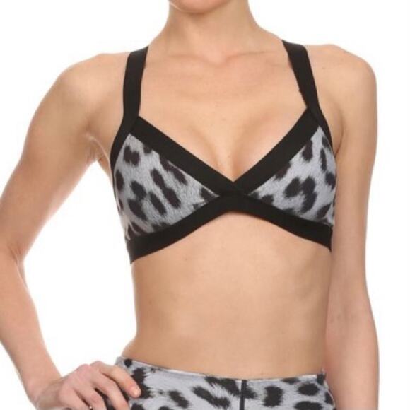 POP ACTIVE by Poprageous Jasmine Leopard Bralette Sports Bra size Small - Picture 1 of 9